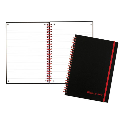 Black n' Red Flexible Cover Twinwire Notebook， SCRIBZEE Compatible， 1 Subject， Wide/Legal Rule， Black Cover， 8.25 x 5.63， 70 Sheets (C67009) - Mycitystee
