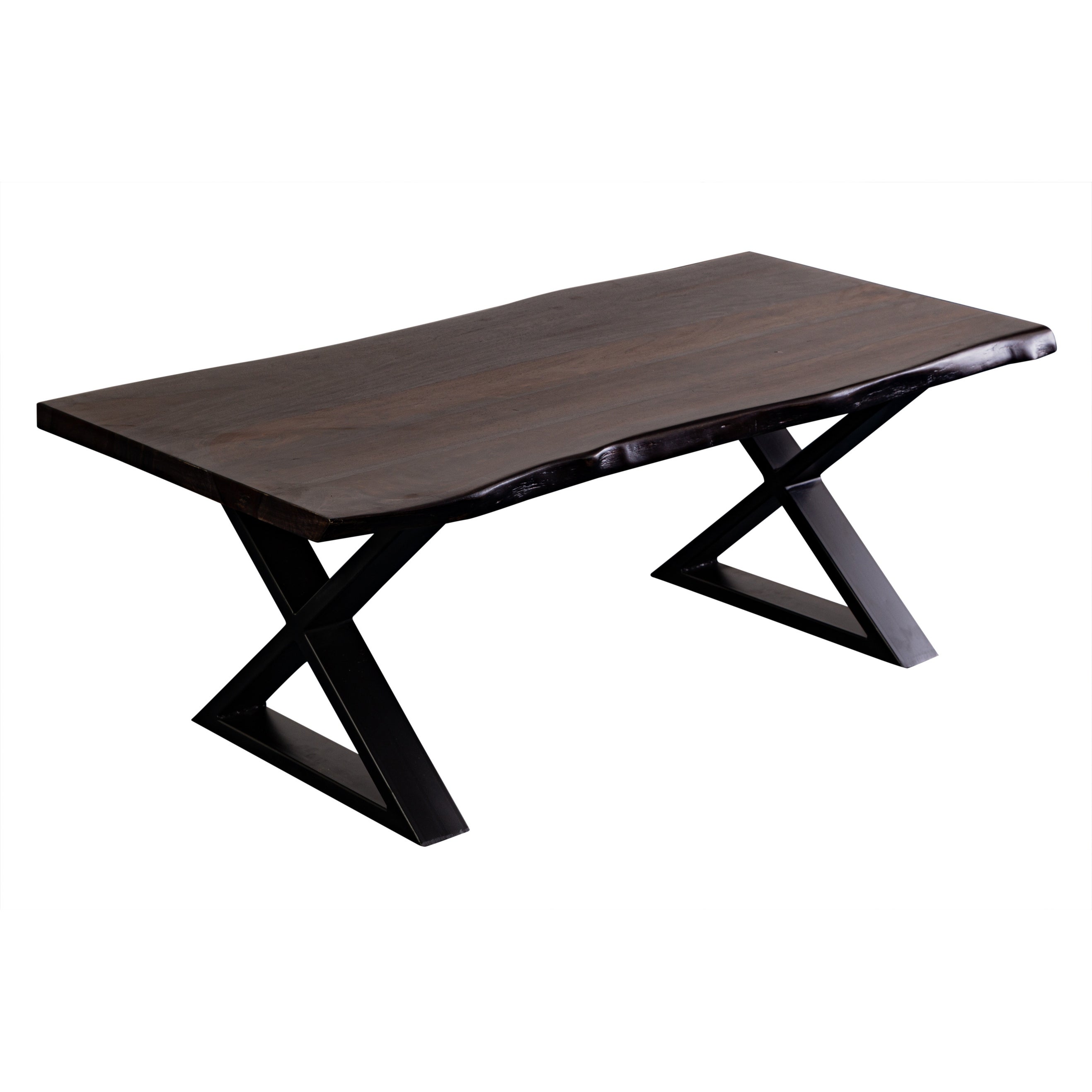 Porter Designs Manzanita Transitional Solid Wood X-Leg Coffee Table， Gray - Mycitystee