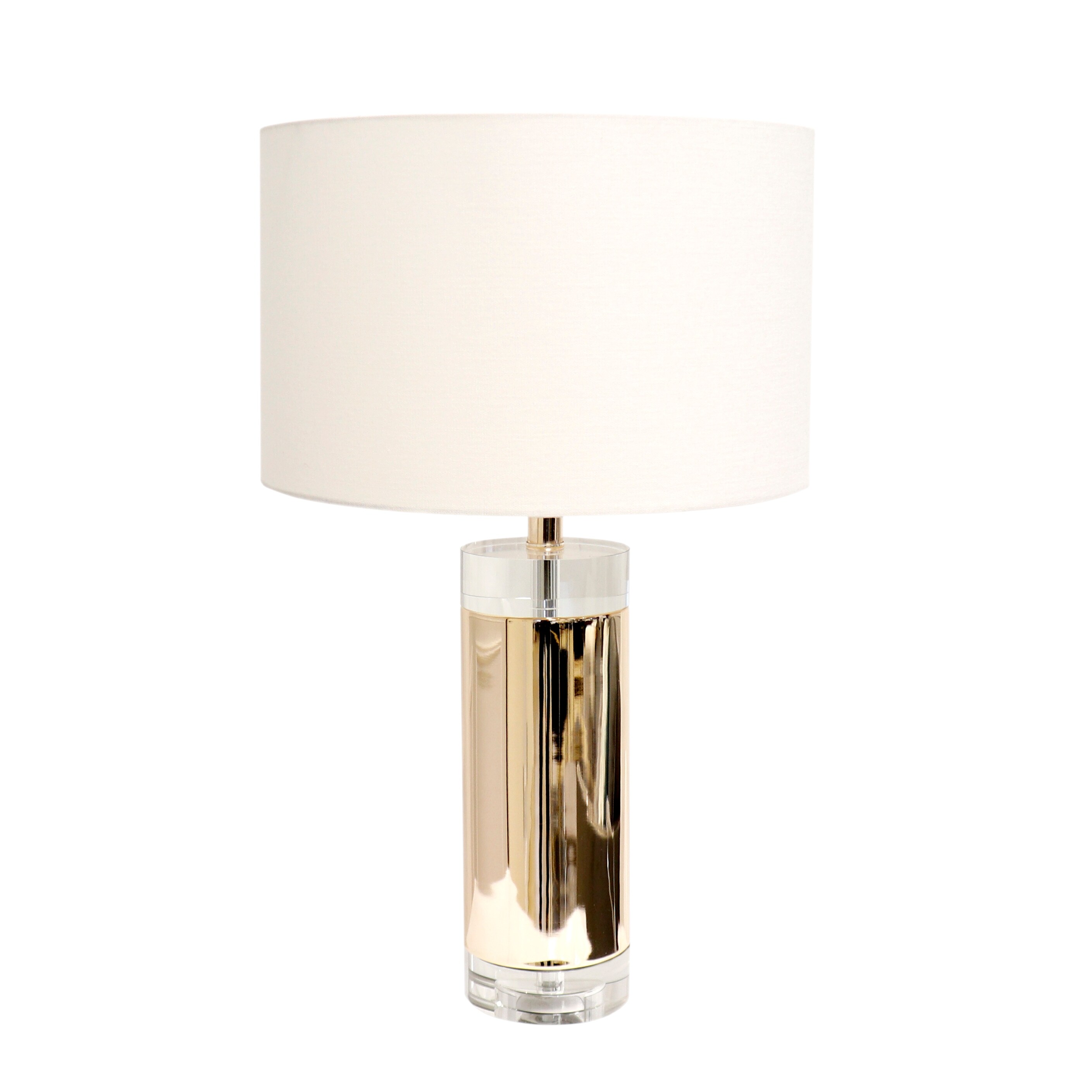 Pasargad Home Jupiter Clear Glass and Steel Table Lamp With Shade - Mycitystee