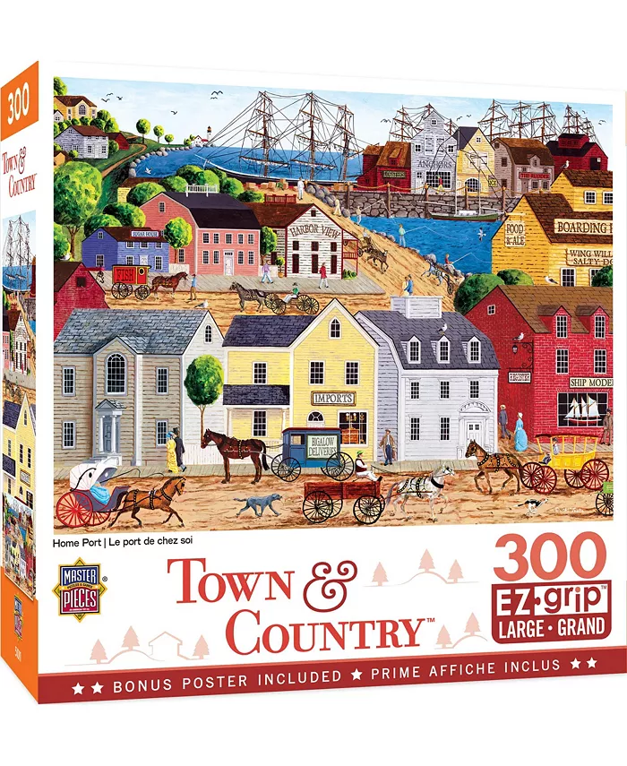 MasterPieces Puzzles Town Country - Home Port 300 Piece Puzzle By Art Poulin - Mycitystee