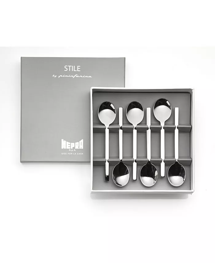 Mepra Gift Box Moka Spoons Stile Flatware Set， Set of 6 - Mycitystee
