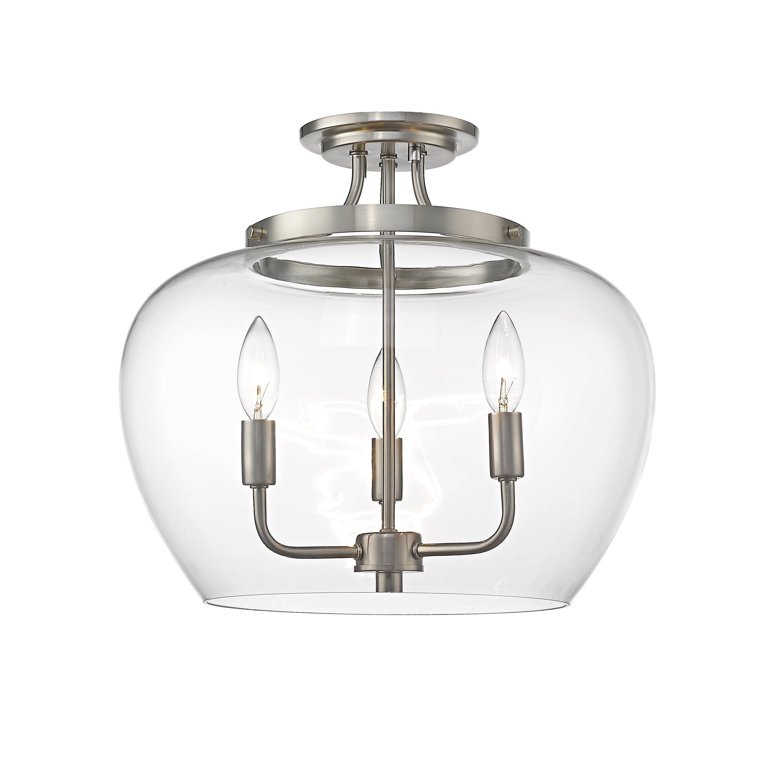 Joliet 3 Light Semi Flush Mount - Brushed Nickel - Mycitystee