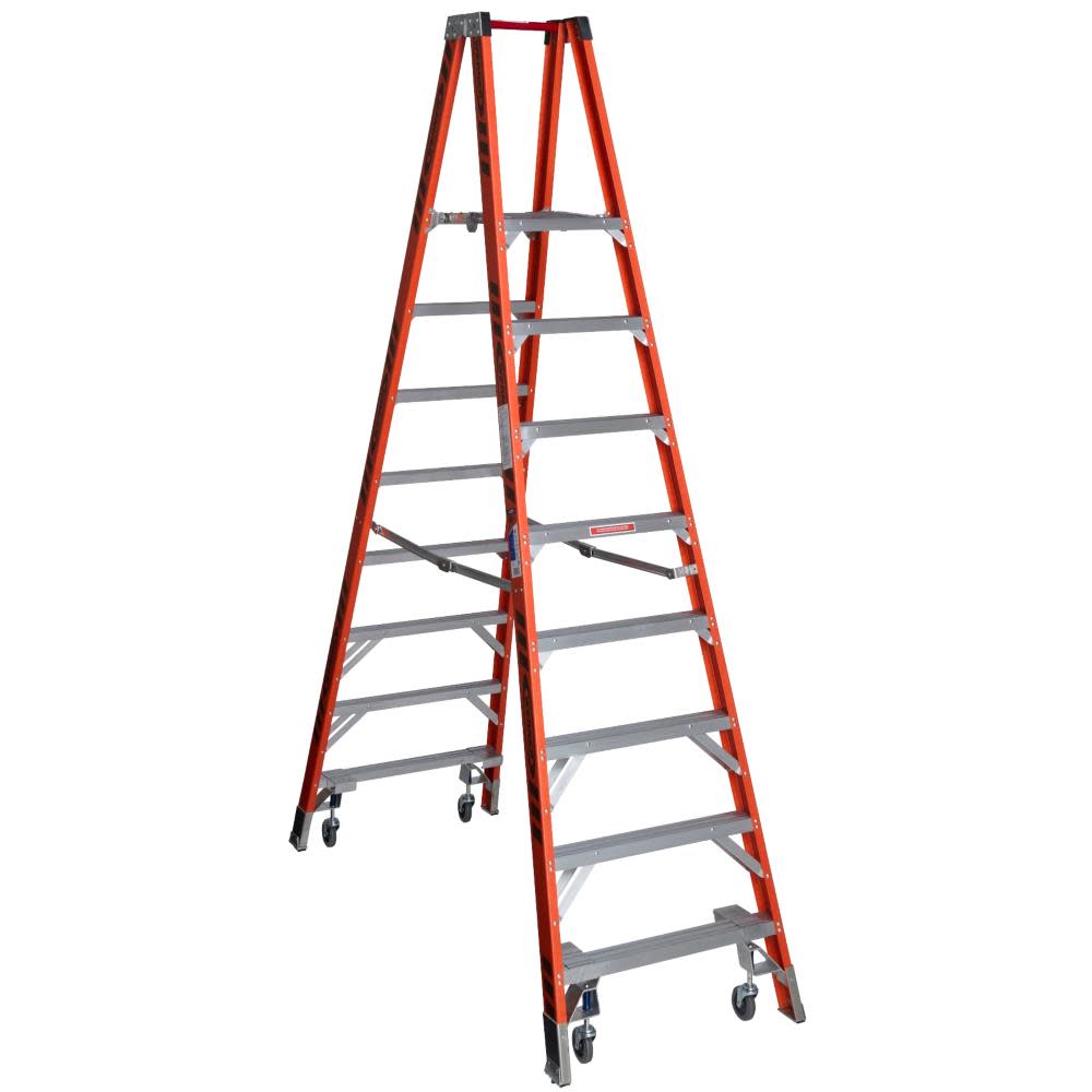 8 Ft. Type IA Fiberglass Platform Ladder w/Casters - Mycitystee