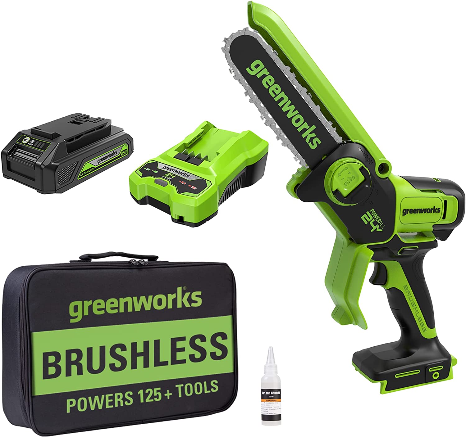24V 6” Cordless Battery Brushless Pruner Saw w/ 2.0Ah Battery  Charge - Mycitystee