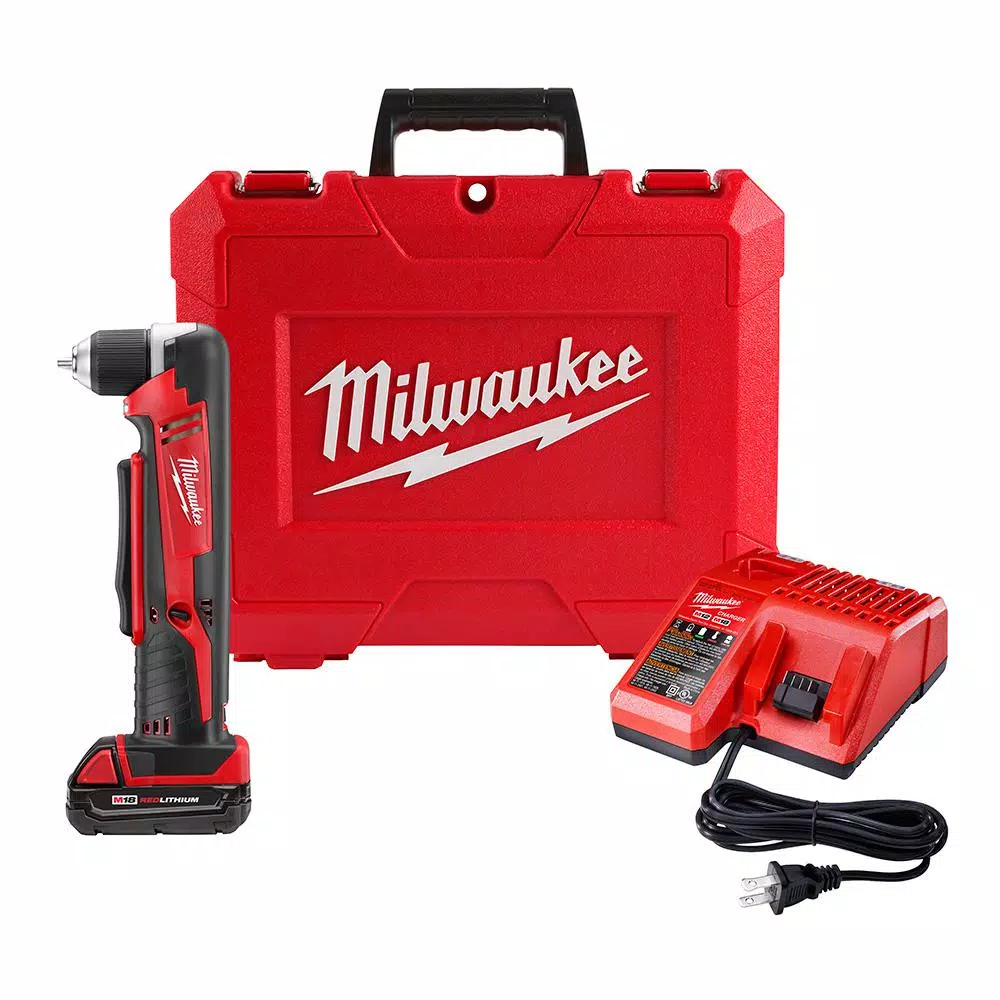 Milwaukee M18 18-Volt Lithium-Ion Cordless 3/8 in. Right Angle Drill Kit W/(1) 1.5Ah Batteries， Charger， Hard Case and#8211; XDC Depot - Mycitystee