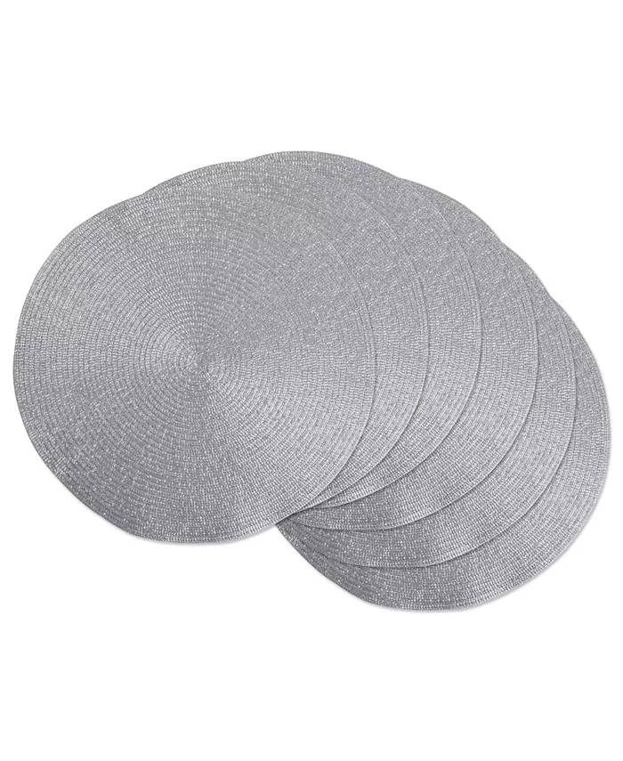 Design Imports Metallic Round Woven Placemat， Set of 6 - Mycitystee
