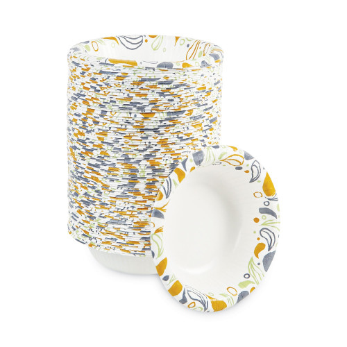Boardwalk Deerfield Printed Paper Bowl， 12 oz， Coated/Soak Proof， Multicolor， 125/Pack， 8 Packs/Carton (DEER12BOWL) - Mycitystee