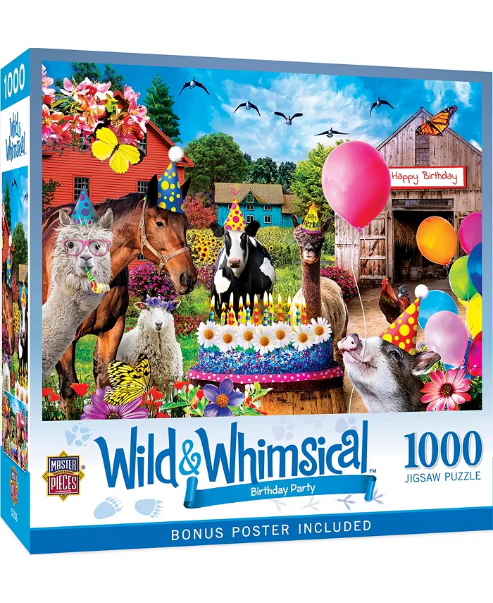 MasterPieces Puzzles Wild Whimsical - Birthday Party 1000 Piece Puzzle - Mycitystee