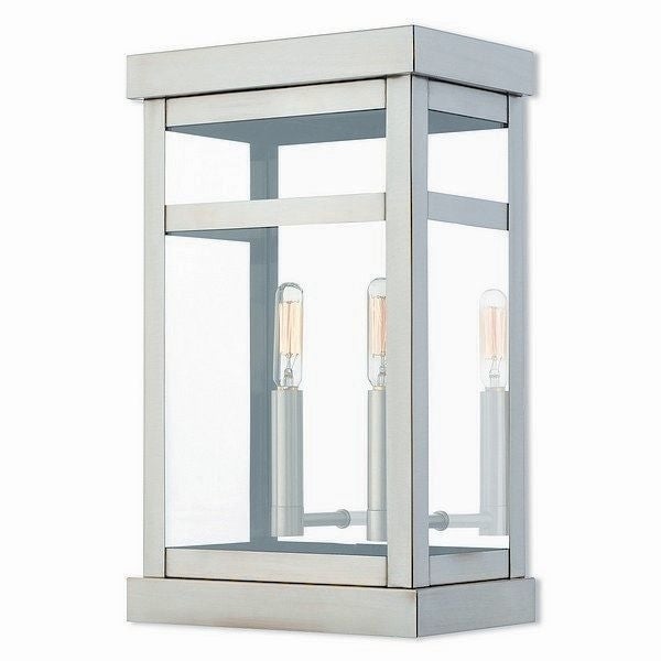 Livex Lighting 20705-91 Outdoor Wall Lantern 2 light Brushed Nickel - Mycitystee
