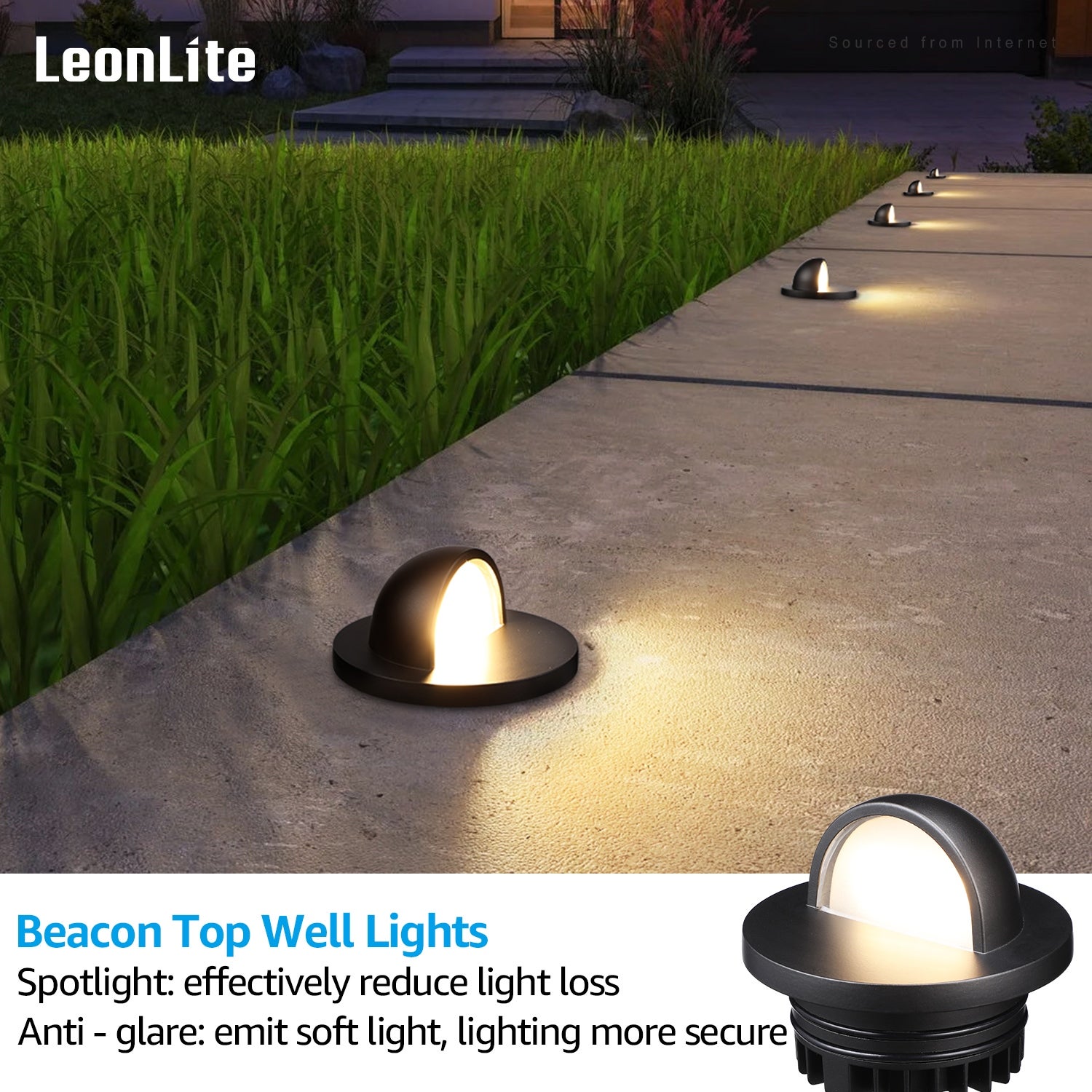 6W Well Lights， In Ground Landscape Light Outdoor， Anti-Glare， 3000K - Mycitystee