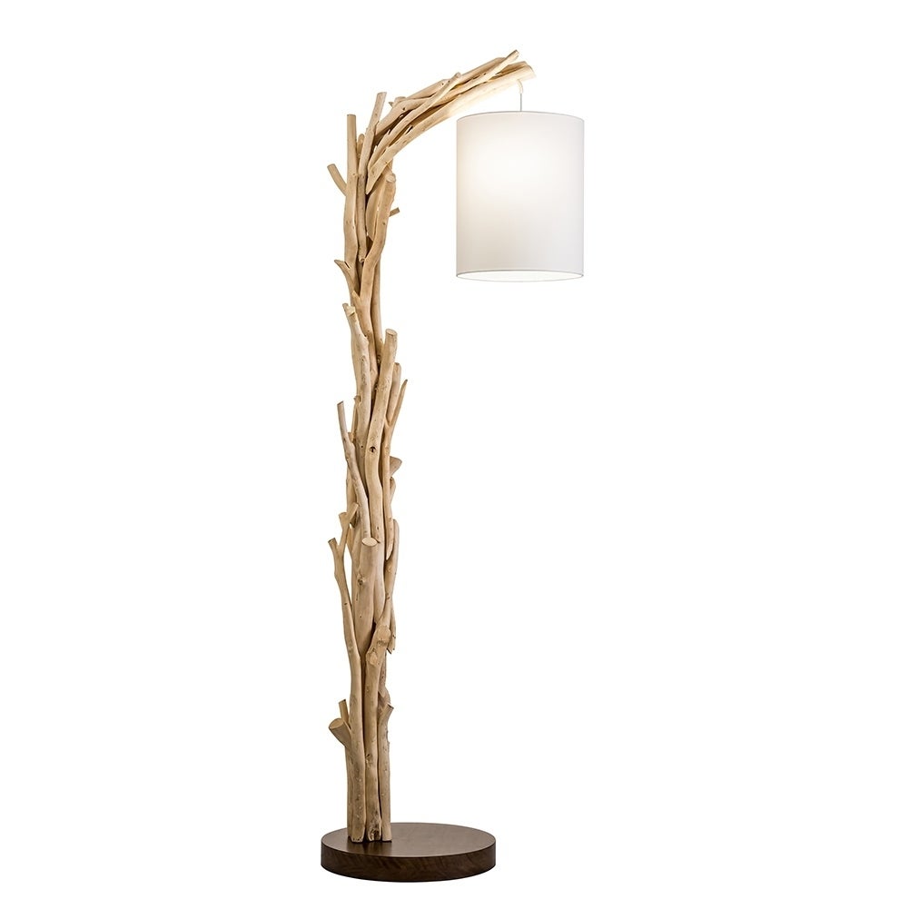 Modern Home Offset Driftwood Nautical Wooden Floor Lamp - Mycitystee