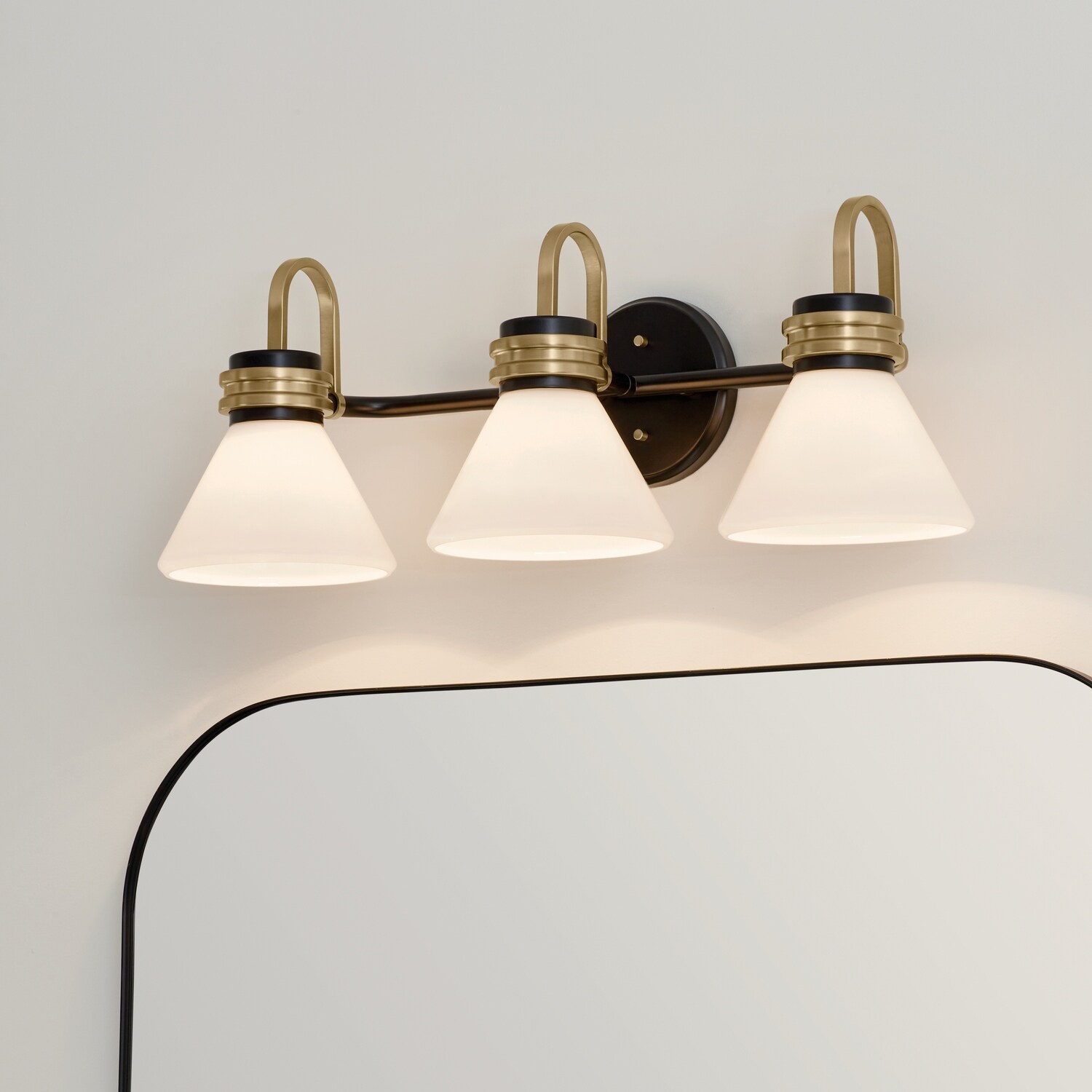Kichler Lighting Farum 26 in. 3-Light Black with Champagne Bronze Vanity Light - Mycitystee