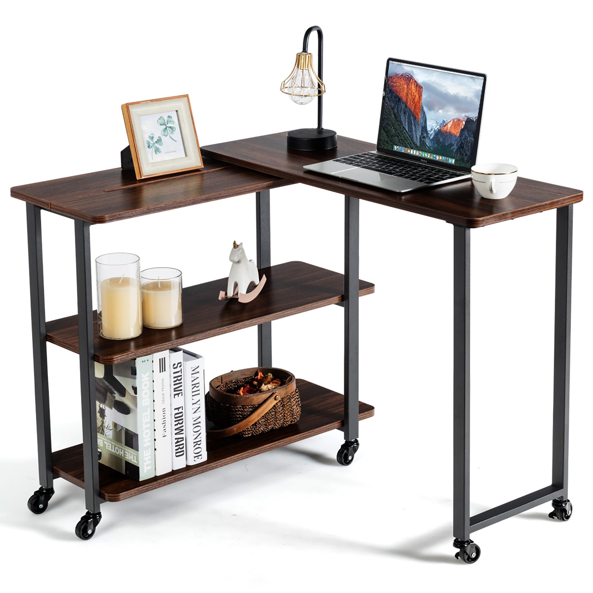 360 Degree Free Rotating Sofa Side Table Mobile End Table - Mycitystee