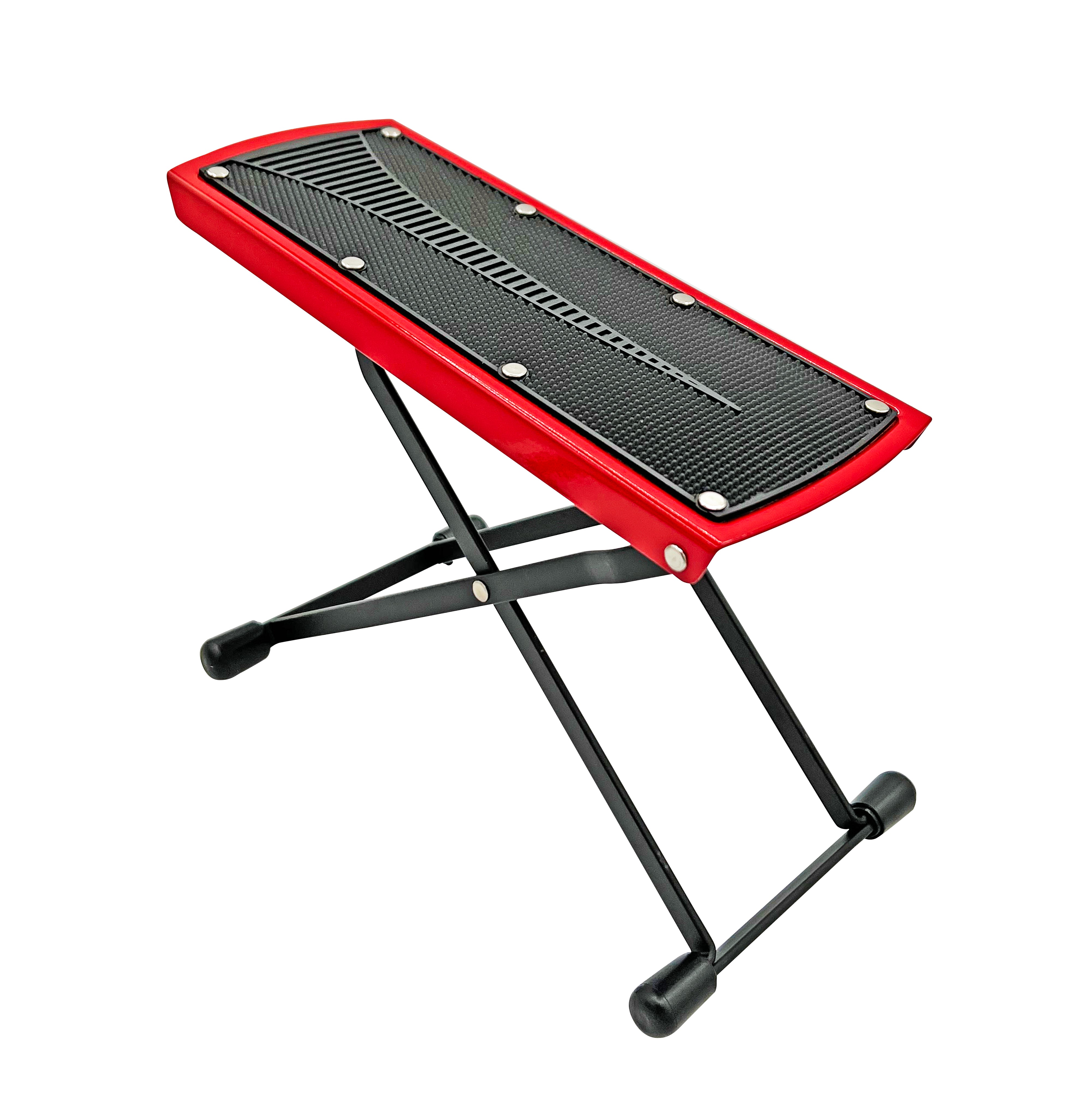 5 Core Guitar Footstool Red| Adjustable Guitar Foot Rest|Solid Iron Guitar Foot Stand with 6-Level Height| Sturdy and Durable Guitar Leg Rest Step- GF - Mycitystee