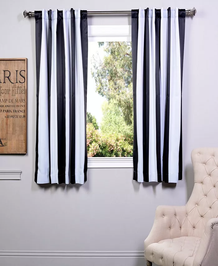 Exclusive Fabrics Furnishings Awning Stripe Blackout Panel， 50
