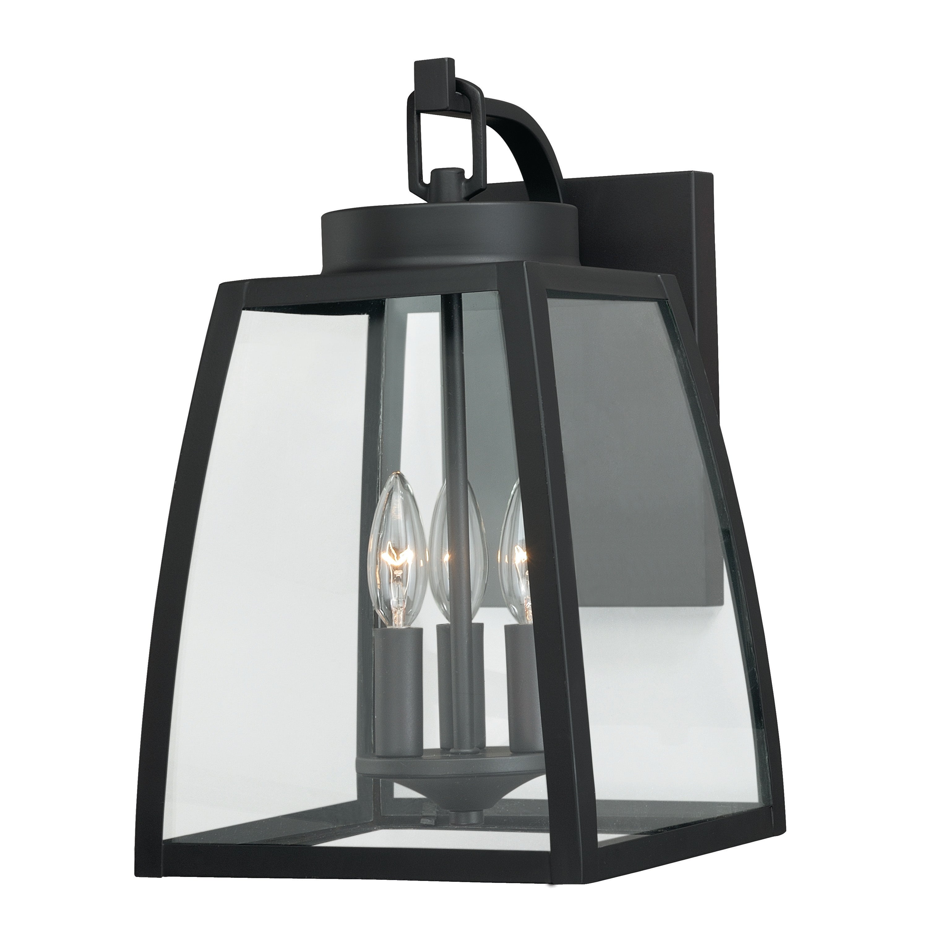 Granville 3 Light Bronze Geometric Outdoor Wall Lantern Clear Glass - 10-in W x 16.5-in H x 11.75-in D Shopping - The Best Deals on Outdoor Wall Lante - Mycitystee