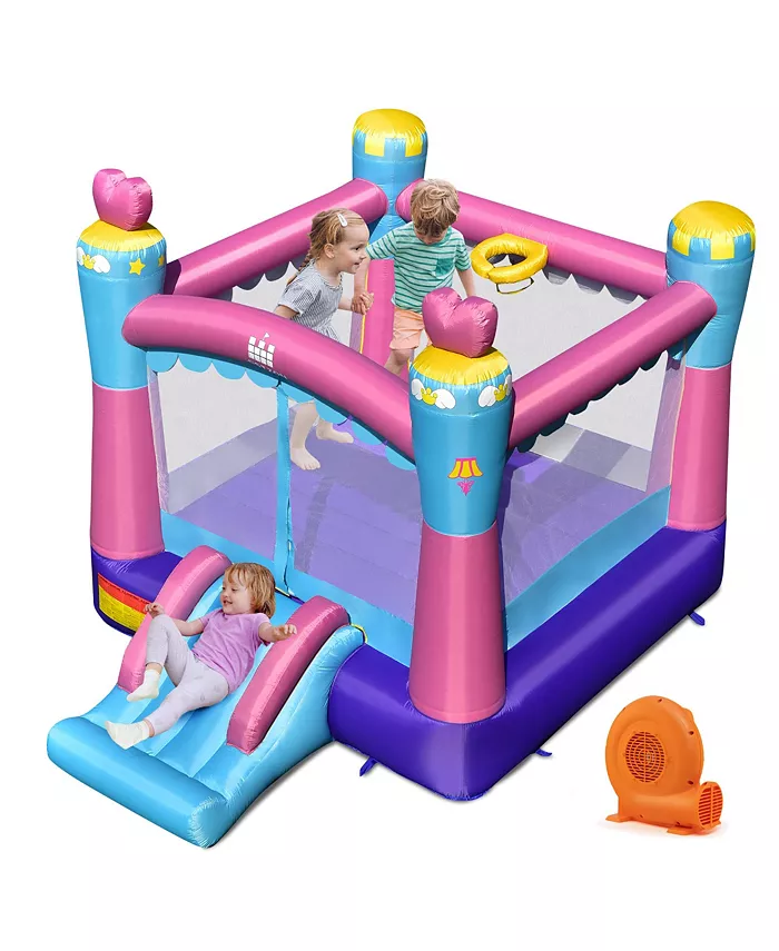 Costway Inflatable Bounce House 3-in-1 Princess Theme Inflatable Castle w  550W Blower - Mycitystee