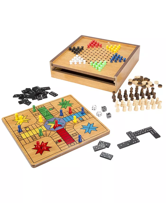 Trademark Global Hey Play 7-In-1 Combo Game - Chess， Ludo， Chinese Checkers More - Mycitystee