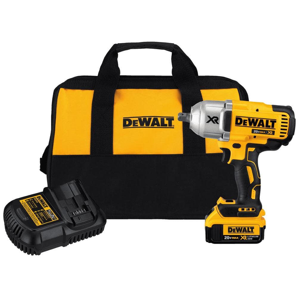 DEWALT 20V MAX XR Cordless Brushless 1/2 in. High Torque Impact Wrench with Detent Pin Anvil and (1) 20V 4.0Ah Battery DCF899M1 - Mycitystee