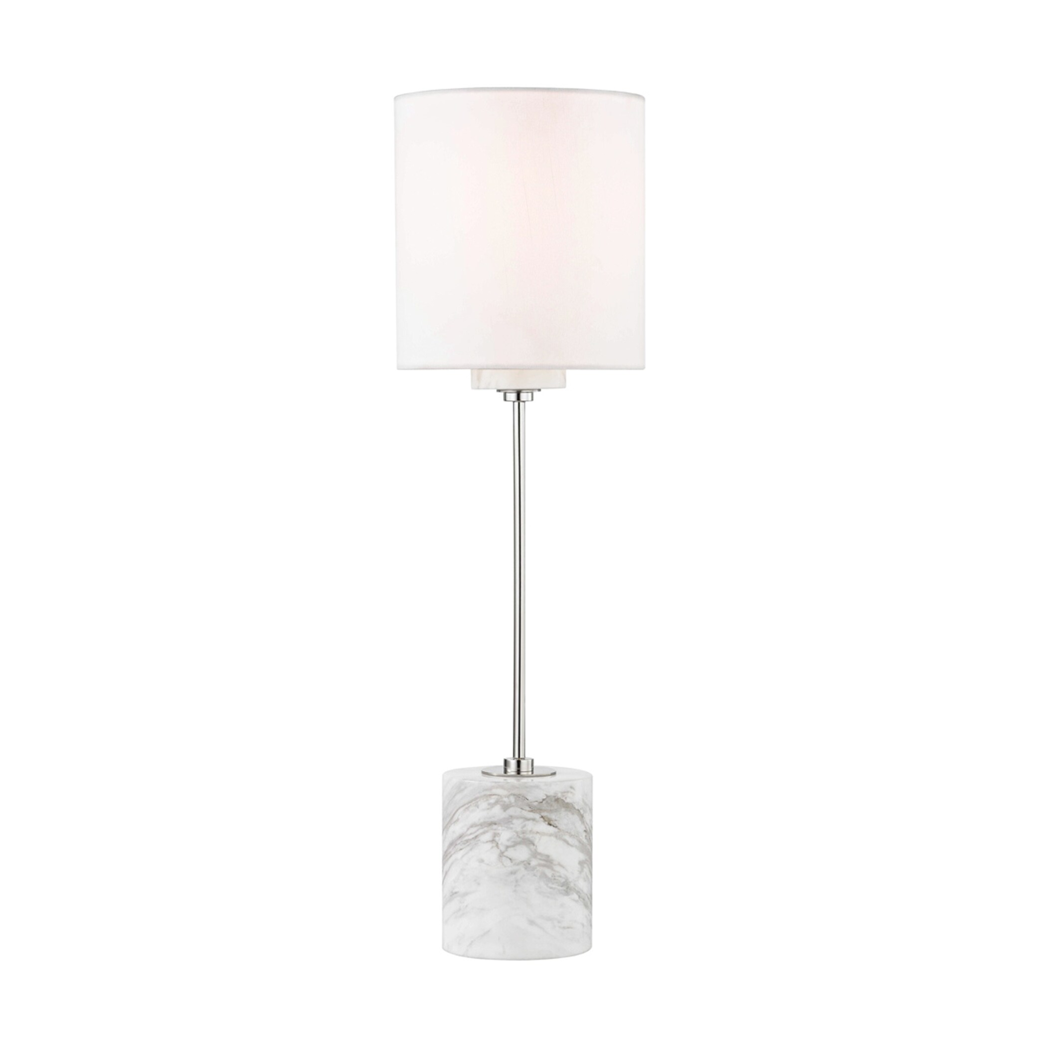 Mitzi by Hudson Valley Fiona 1-light Polished Nickel Table Lamp， Faux Silk Shade - Mycitystee