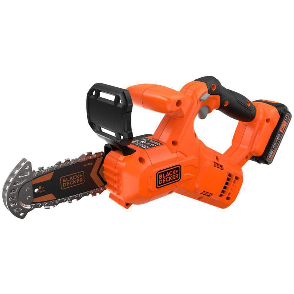 BLACK+DECKER 6 in. 20-Volt Maximum Lithium-Ion Pruning Electric Battery Chainsaw with 1.5Ah Battery and Charger BCCS320C1 - Mycitystee