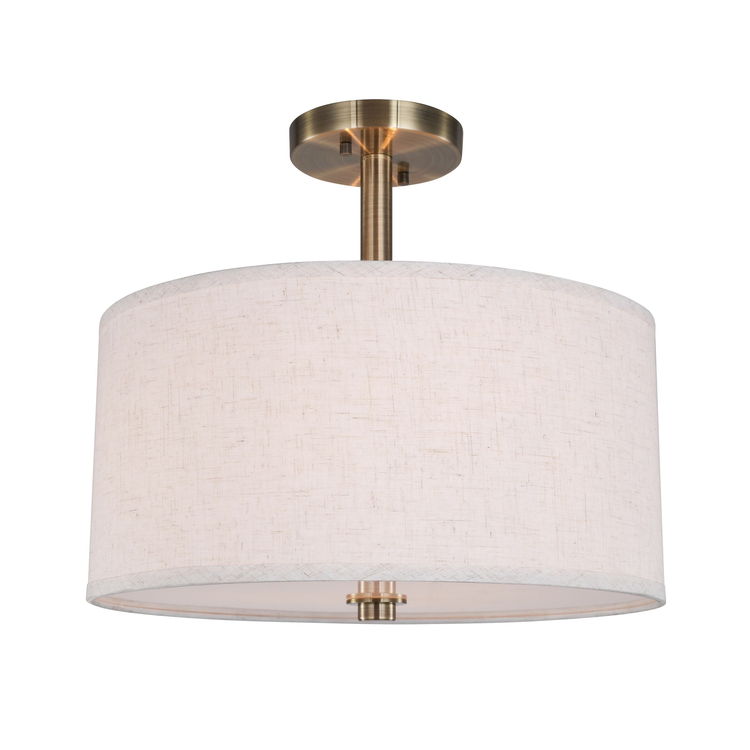 Woodbridge Lighting 13435BRB-S Drum Shade Semi-flush - Mycitystee