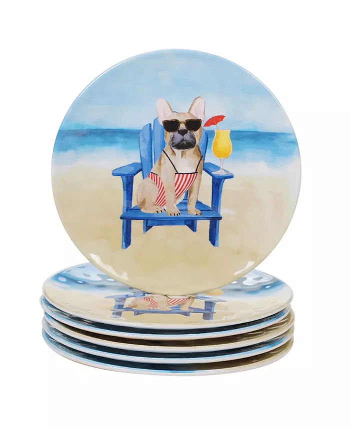 Certified International Hot Dogs Melamine 6-Pc. Salad Plate Set - Mycitystee