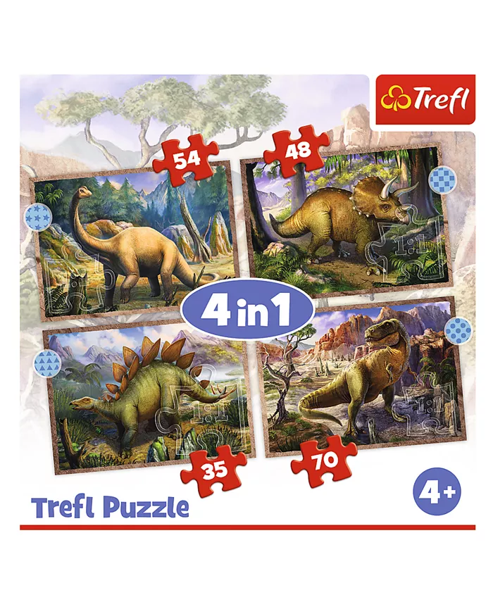 Trefl Preschool 4 In 1 Puzzle - Interesting Dinosaurs - Mycitystee