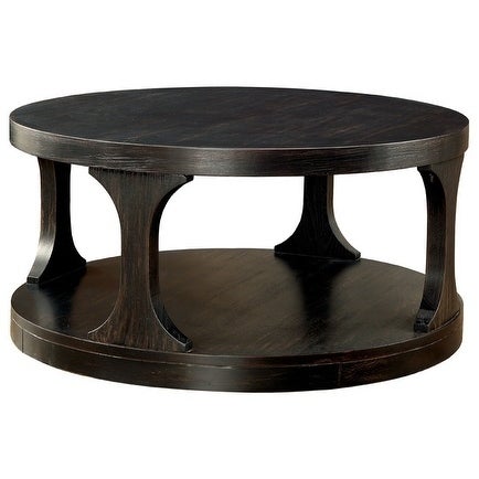 Carrie Transitional Coffee Table， Antique Black - Mycitystee