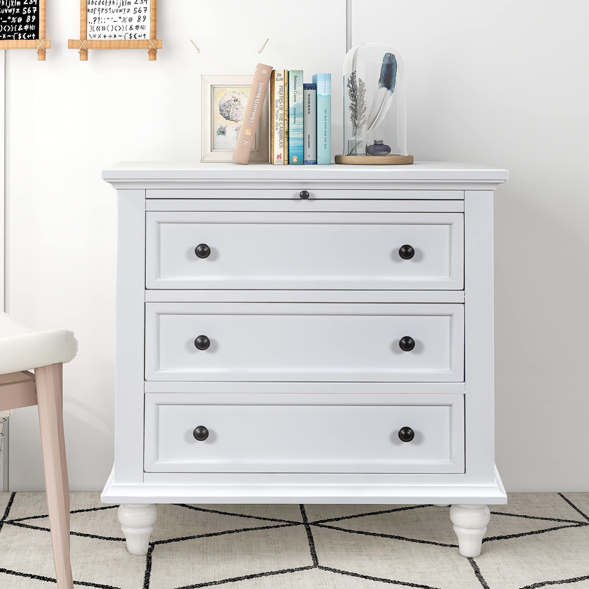 Dresser for Bedroom with 3 Drawer， Nightstand with Drawers， Small Chest of Drawers for Bedroom， - as picture - - 37668463 - Mycitystee