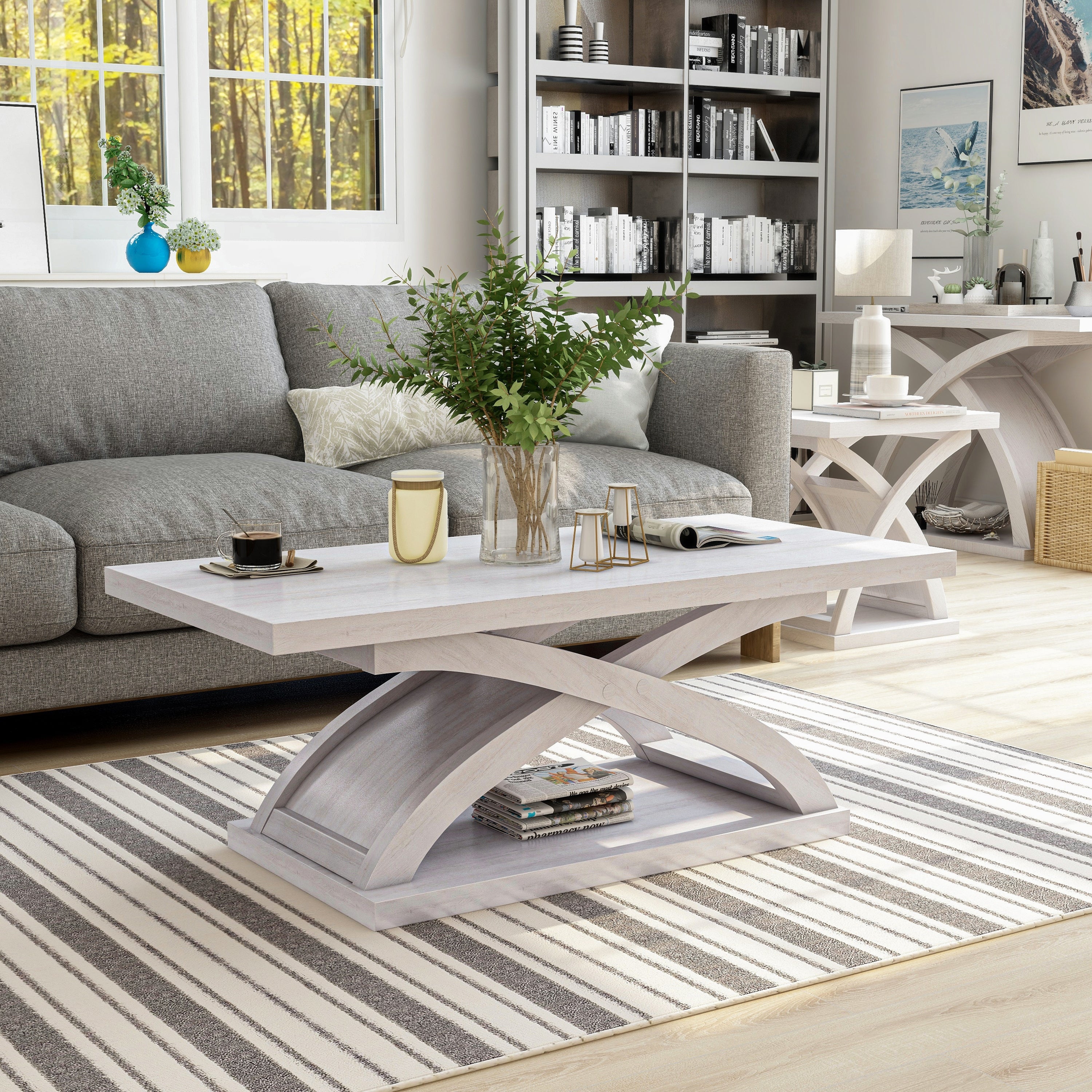 Furniture of America Hali 48-in. Single-shelf Wood Coffee Table - Mycitystee