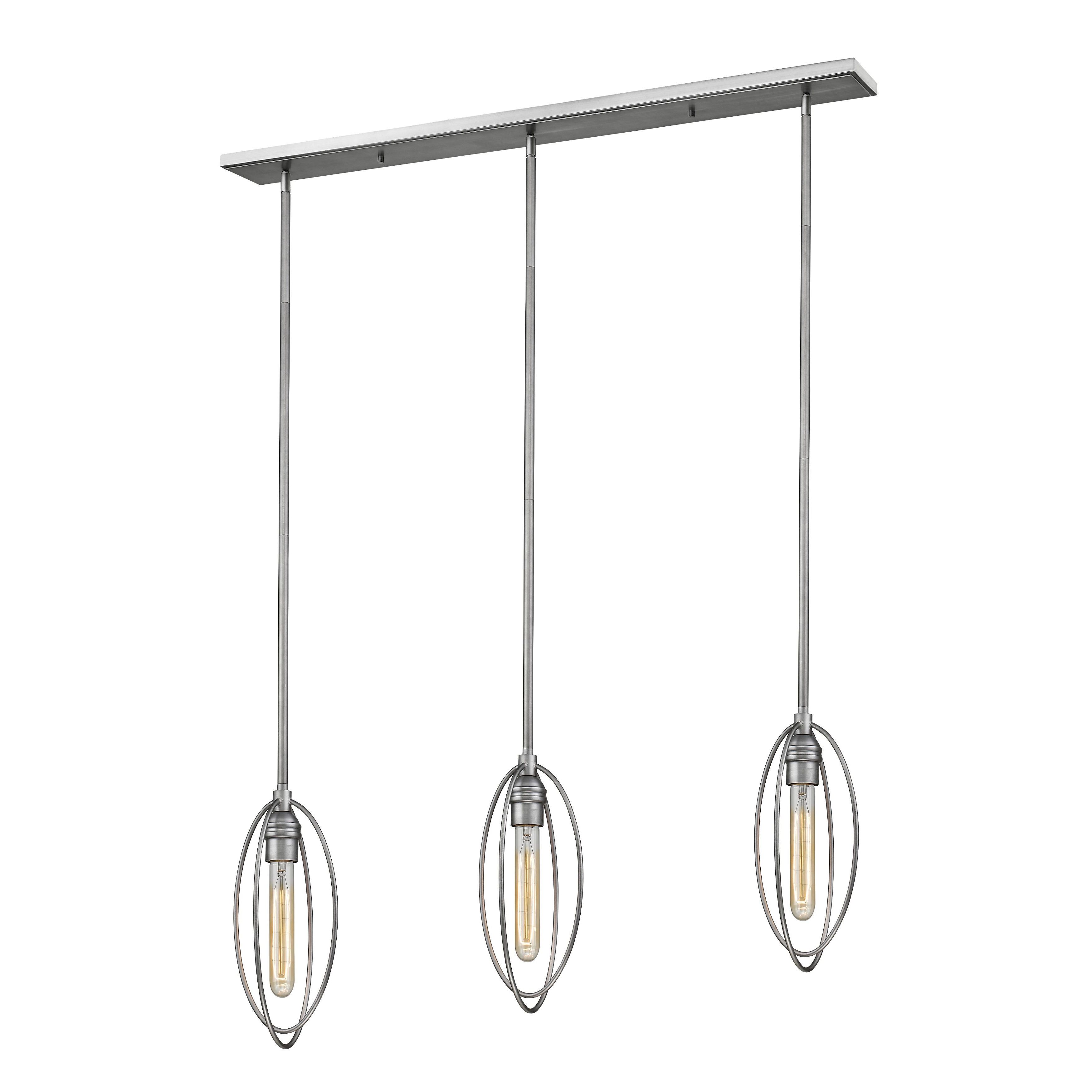 Persis 3 Light Island/Billiard Light - Silver - Mycitystee