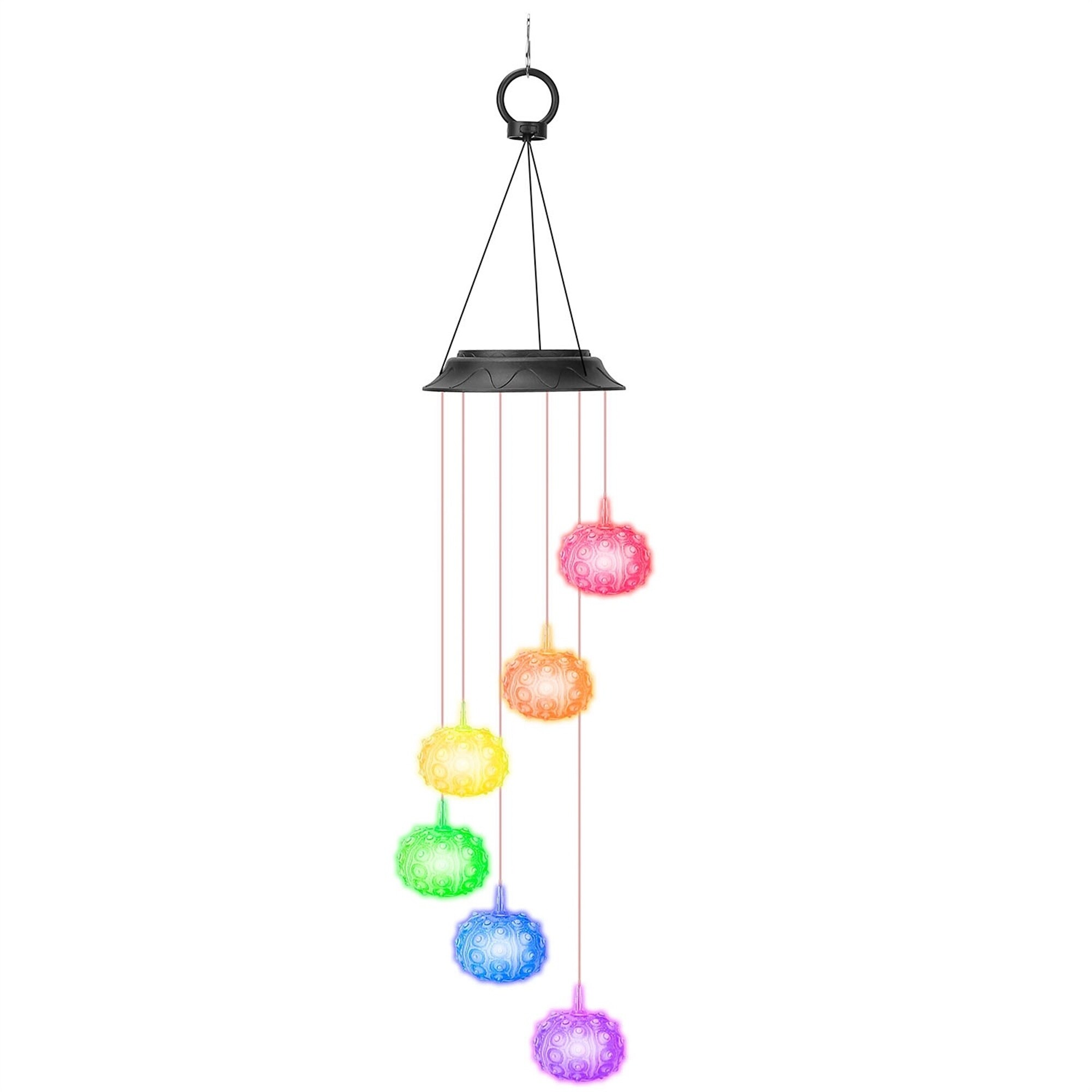 Solar Wind Chime Lights Sea Urchins Decor Lamp 7 Color Changing - Mycitystee
