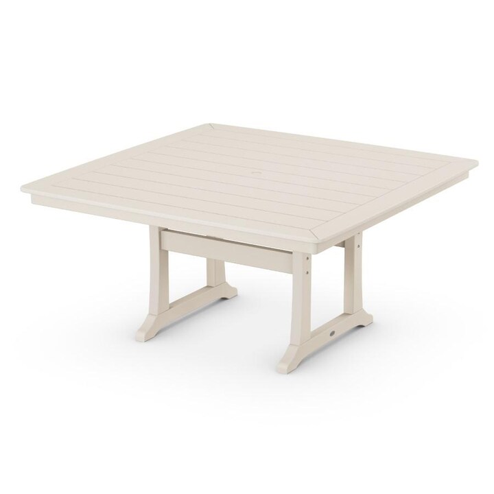 POLYWOOD Nautical Trestle 59-Inch Dining Table in Sand - Mycitystee
