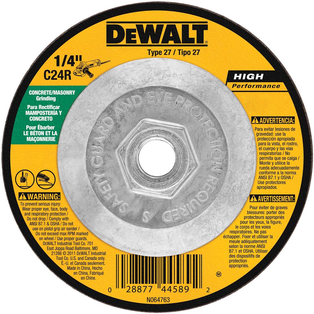 DEWALT 4-1/2 In. x 1/8 In. x 5/8 In. to 11 Masonry Cutting DW4552 from DEWALT - Mycitystee