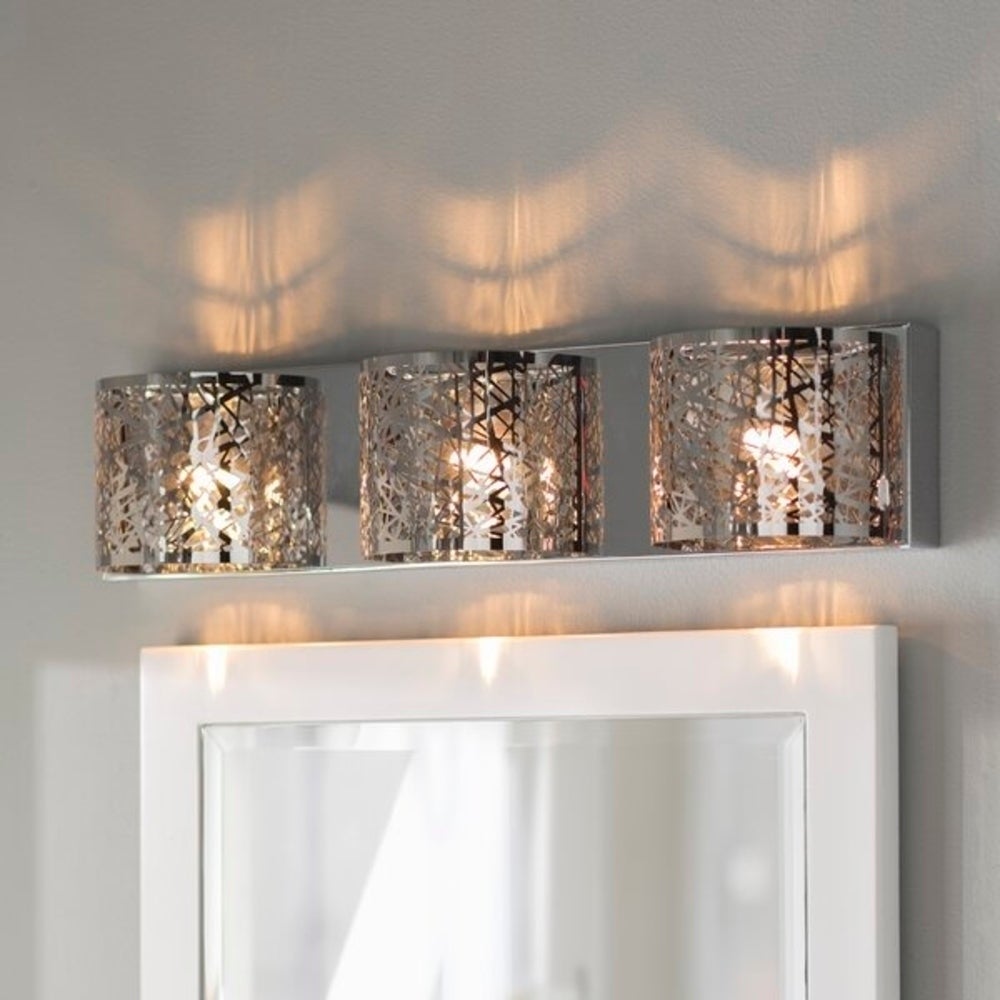 Metro Candelabra 3-light LED Chrome Finish and Clear Crystal 30-inch Wide Wall Sconce Light - Mycitystee