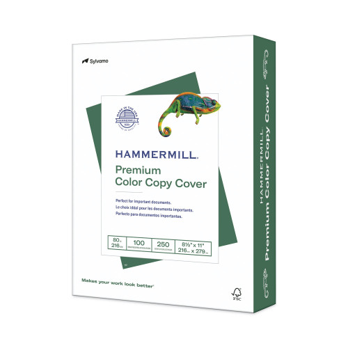 Hammermill Premium Color Copy Cover， 100 Bright， 80 lb Cover Weight， 8.5 x 11， 250/Pack (120023) - Mycitystee