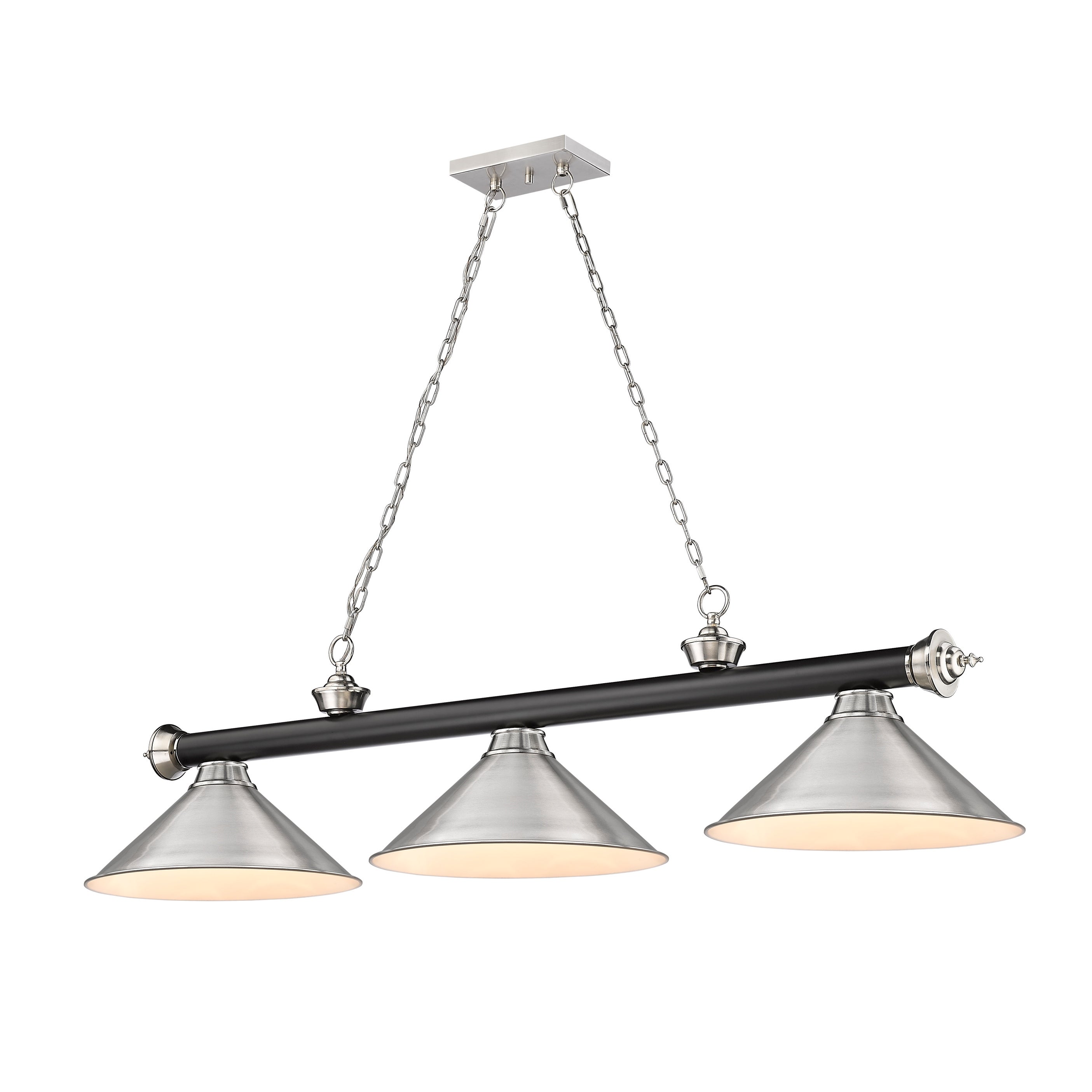 Cordon 3 Light Billiard - Matte Black + Brushed Nickel - Mycitystee