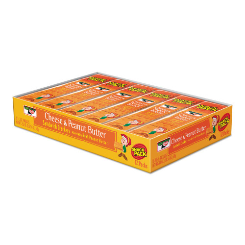 Keebler Sandwich Crackers， Cheese and Peanut Butter， 8-Piece Snack Pack， 12/Box (21165) - Mycitystee