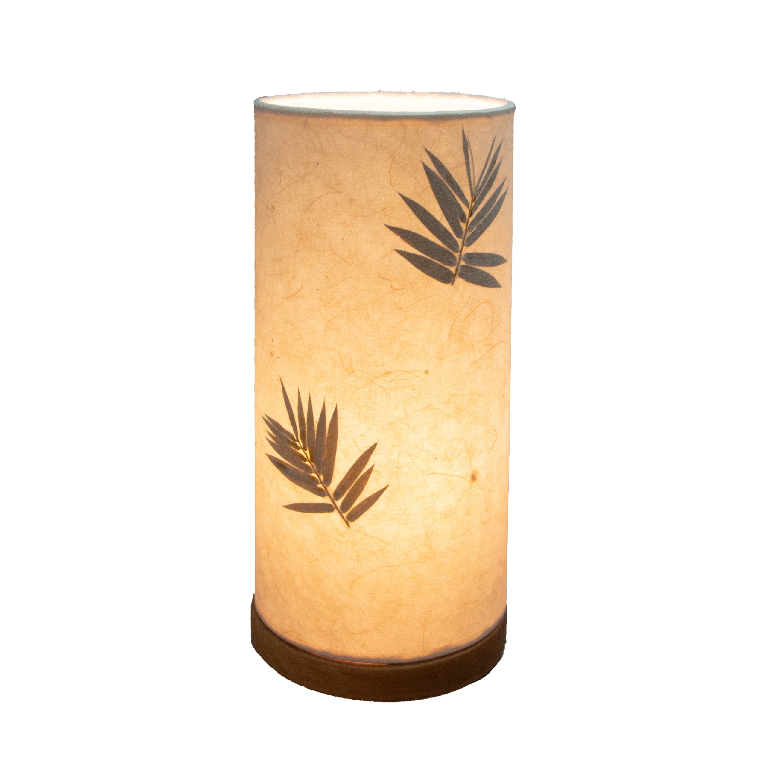 Handmade Paper Cylinder Bamboo Table Lamp - 6 x 6 x 13 - Mycitystee