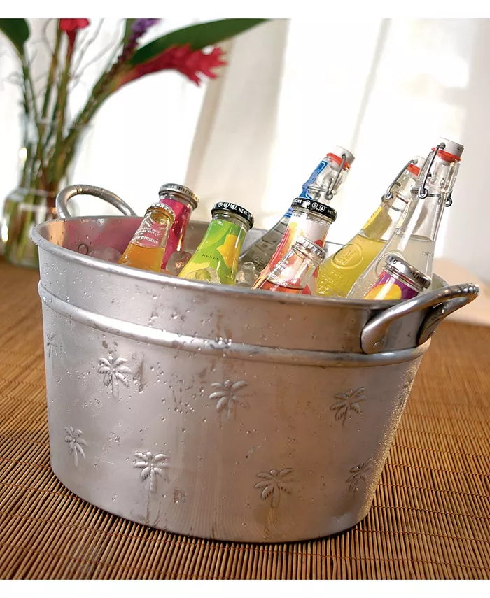 St. Croix KINDWER Round Aluminum Palm Tree Relief Tub - Mycitystee