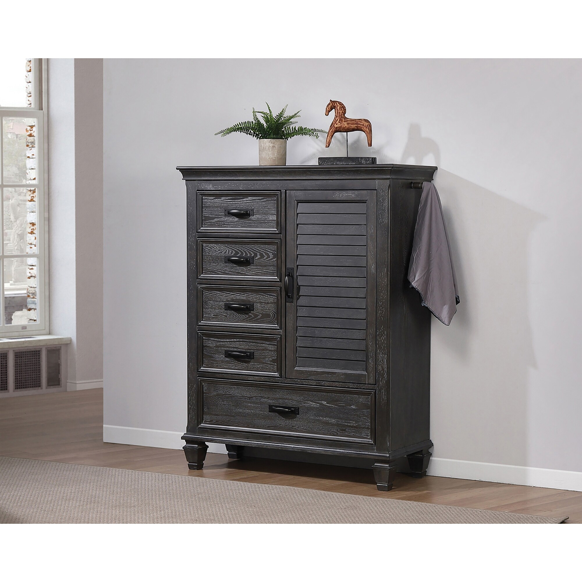 Coaster Furniture Franco Weathered Sage 5-drawer Door Chest - - 32248329 - Mycitystee