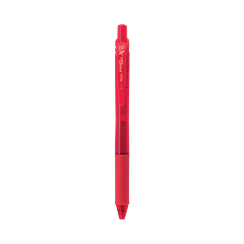Pentel EnerGel-X Retractable Gel Pen， 0.7 mm Metal Tip， Red Ink/Barrel， Dozen (BL107B) - Mycitystee