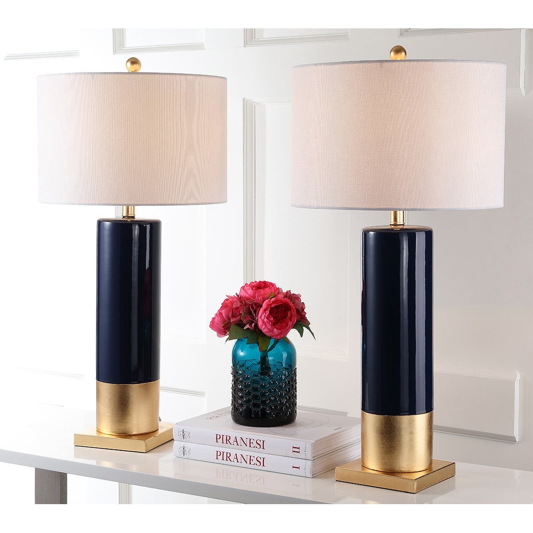 SAFAVIEH Lighting 31-inch Dolce Navy/ Gold Table Lamp (Set of 2) - 15