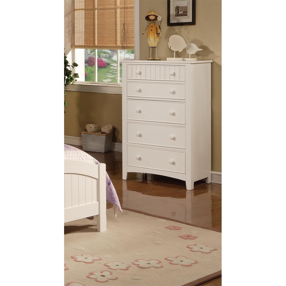 White Chest of Drawers Plywood Pine Veneer Bedroom Furniture (1pc ) - - 35648753 - Mycitystee