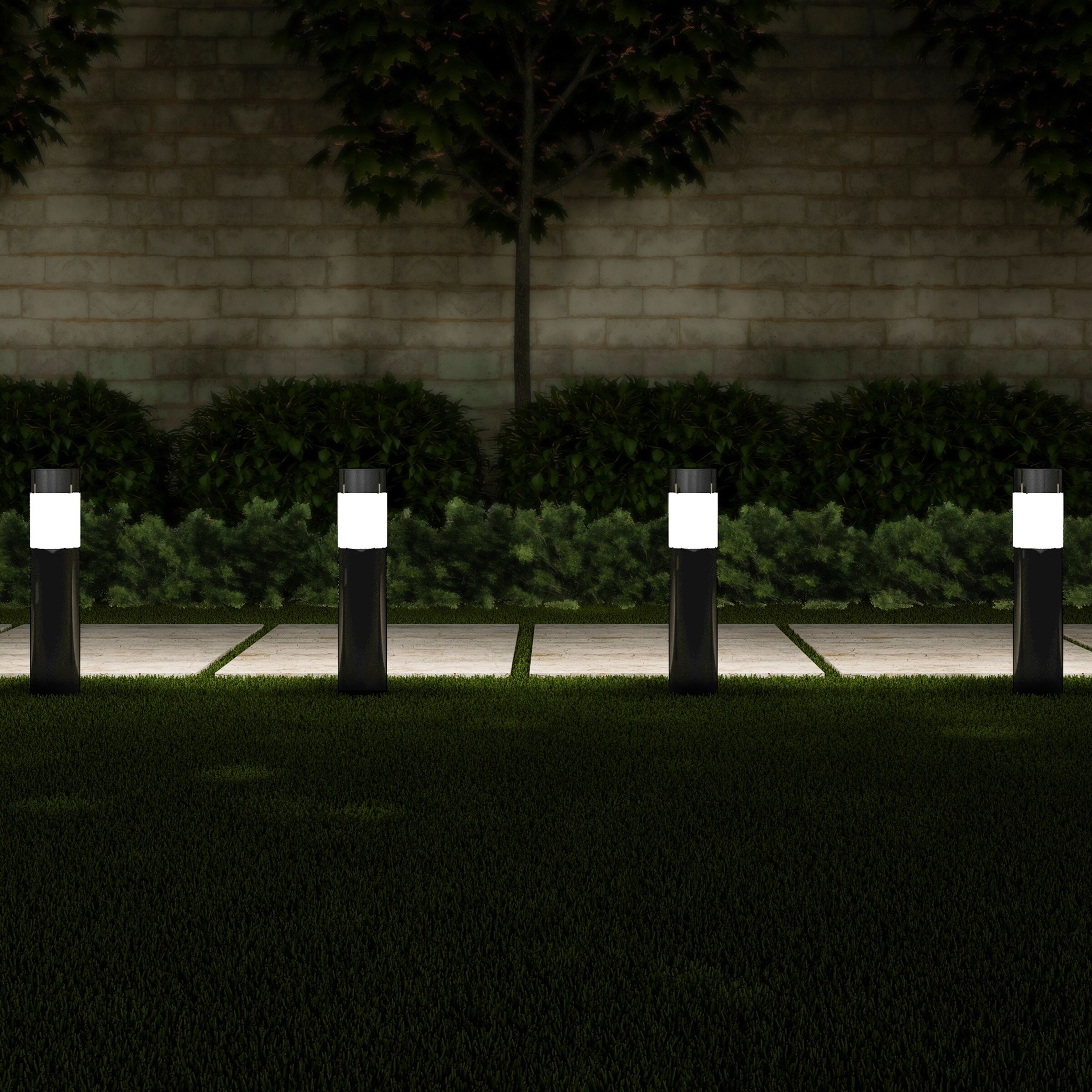 Solar Path Bollard Lights， Set of 6 15
