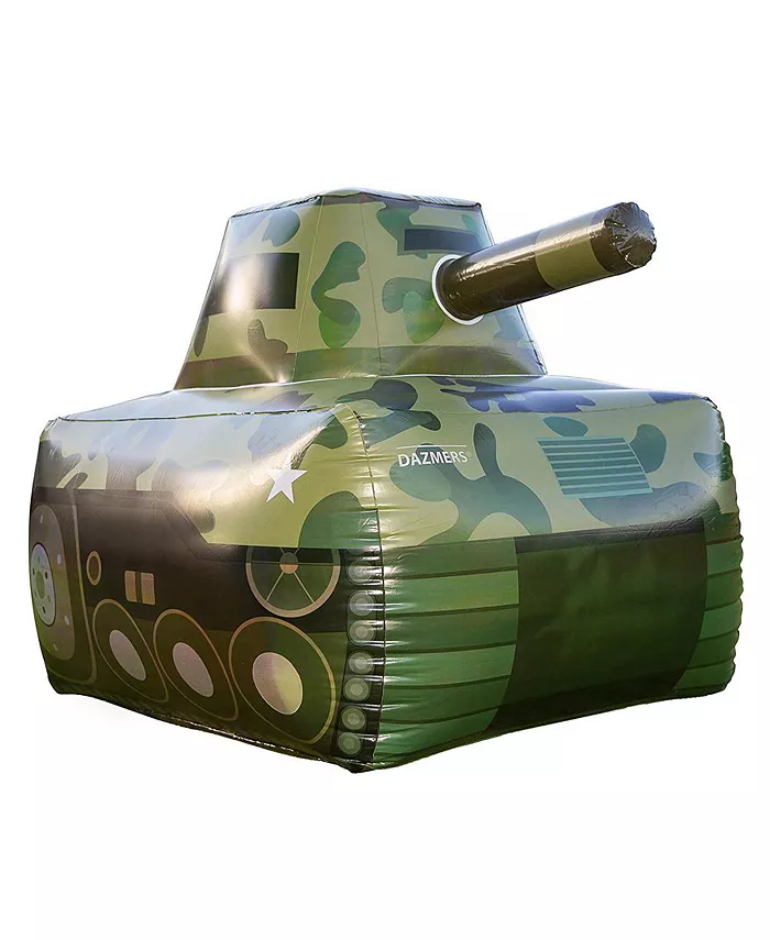 Dazmers Inflatable Army Tank - Inflatable Military Battle Tank for Party War for Kids， Birthday， Toy Parties， Laser Tag， Paintball， Gel Blaster Gun， W - Mycitystee