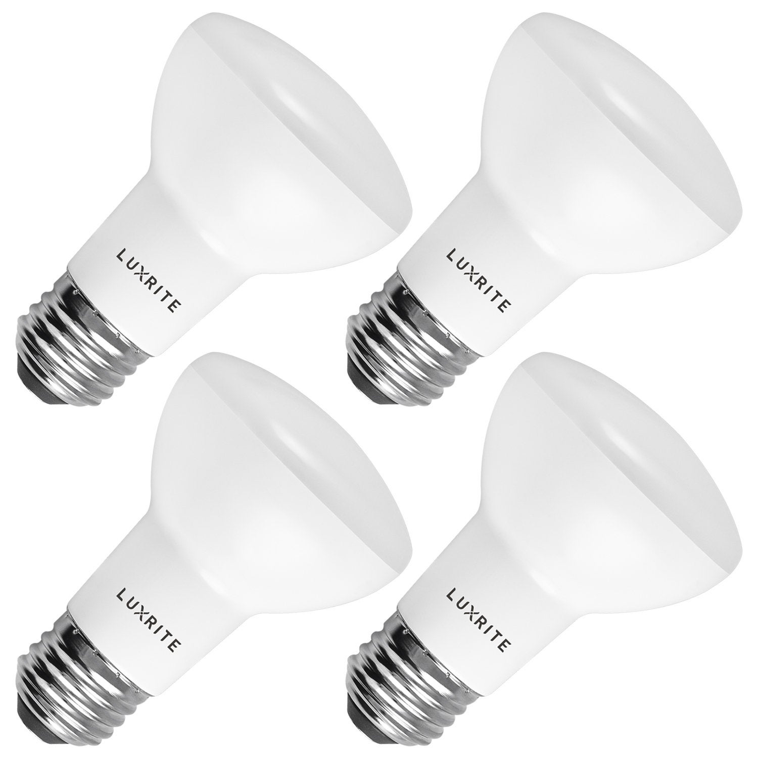 Luxrite BR20 LED Bulb， 45W Equivalent， Dimmable， 460 Lumens，Flood Light Bulb， Damp Rated， E26 Base (4 Pack) - Mycitystee