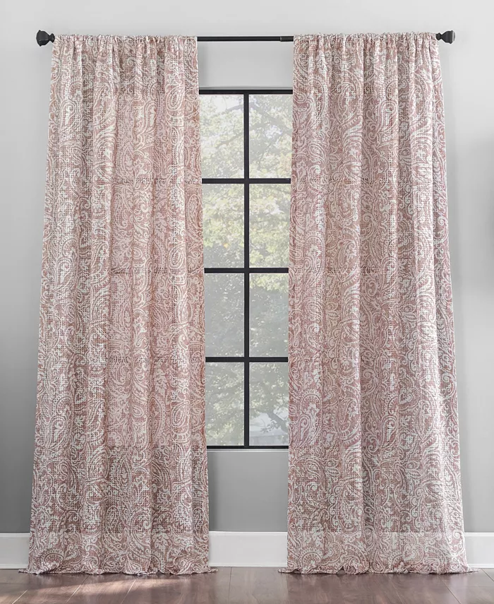Archaeo Paisley Waffle Weave Cotton Blend Curtain Collection - Mycitystee