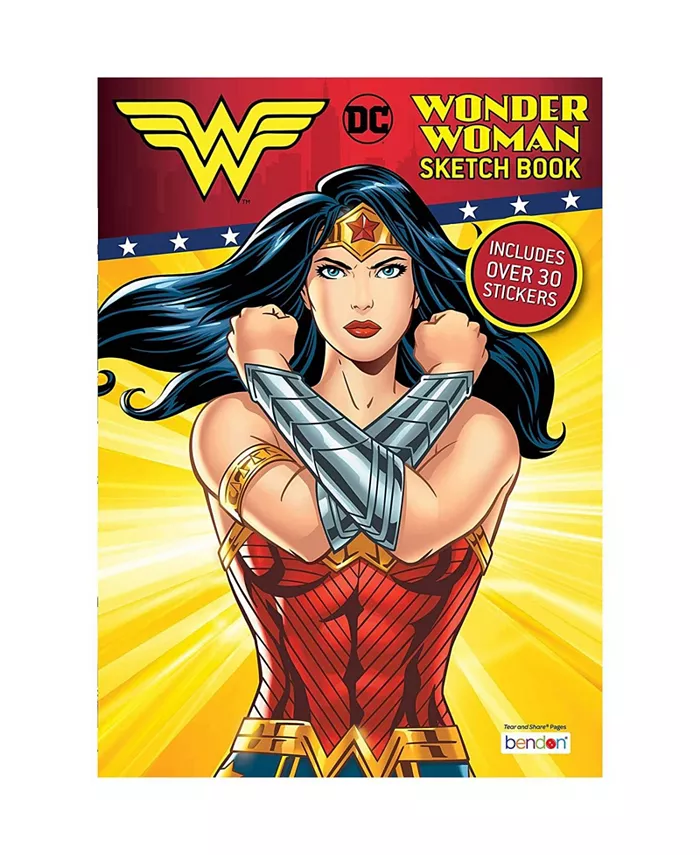 Bendon Wonder Woman Sketch Book With Stickers - Mycitystee